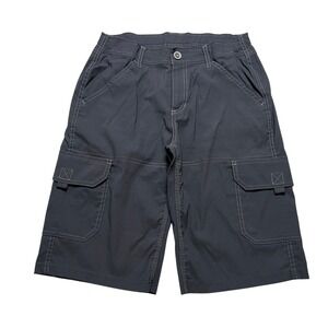 Kuhl Cargo Shorts Kids Large 14-16 Gray Renegade Hiking Outdoor Adjustable Waist